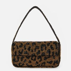 Viral Beaded Leopard Staud-inspired Flap Closure Bag